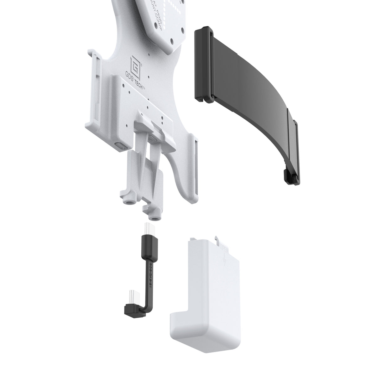 RAM Mounts GDS Tab-Conn adapter for folio-style cases with rear pogo pads in light grey – detail photo