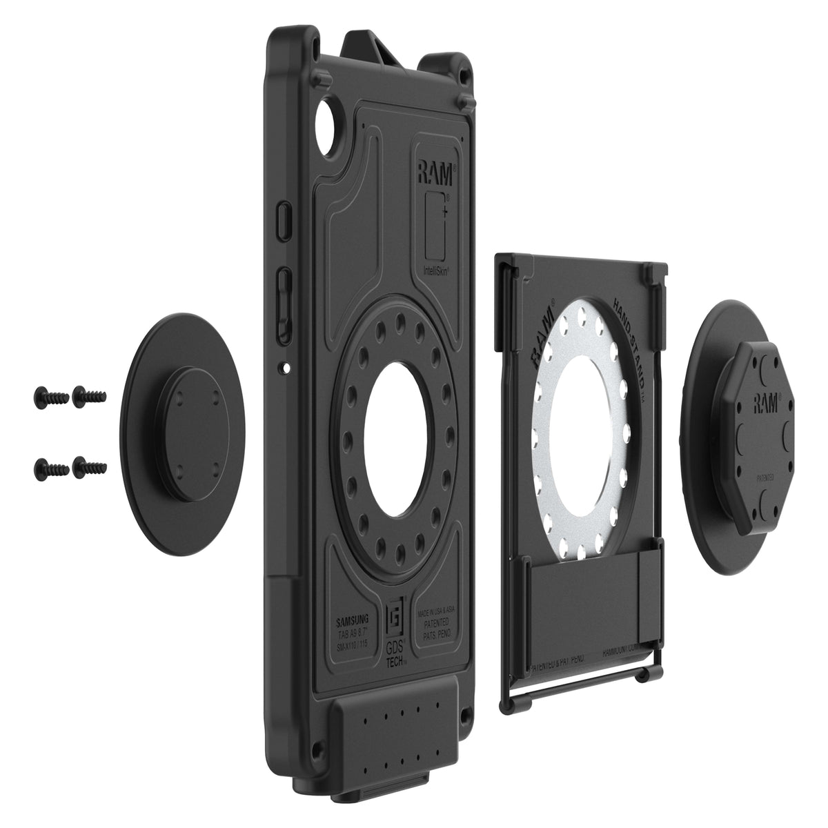 RAM Mounts GDS Hand-Stand kickstand with Uni-Conn adapter for IntelliSkin tablet sleeves – detail photo