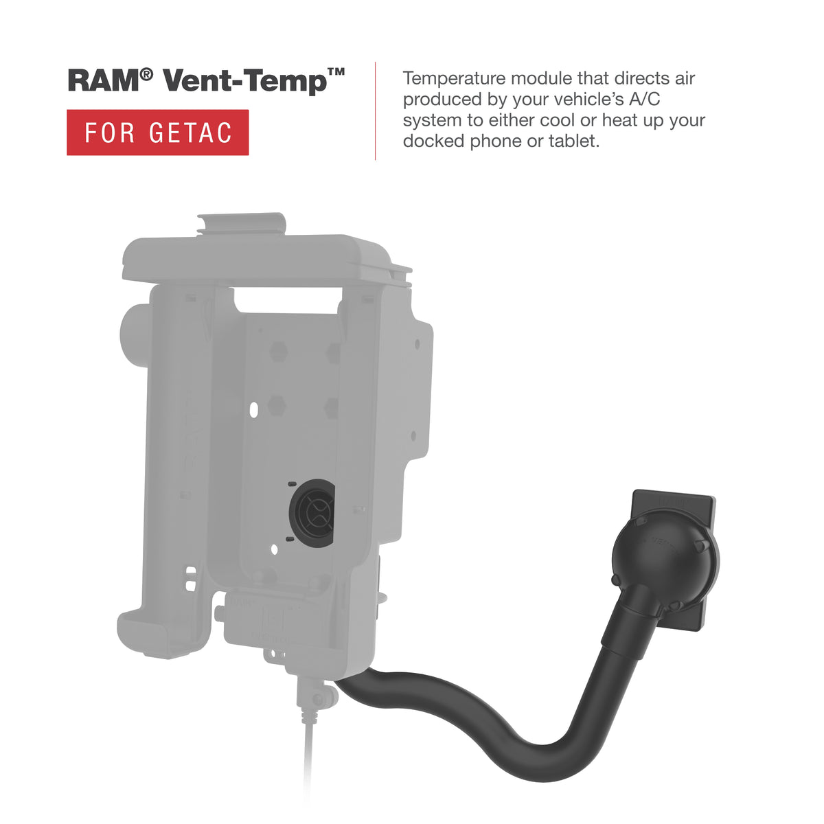 RAM Mounts Form-Fit holder for Getac ZX70 rugged tablet (Temp-module compatible) – additional product photo
