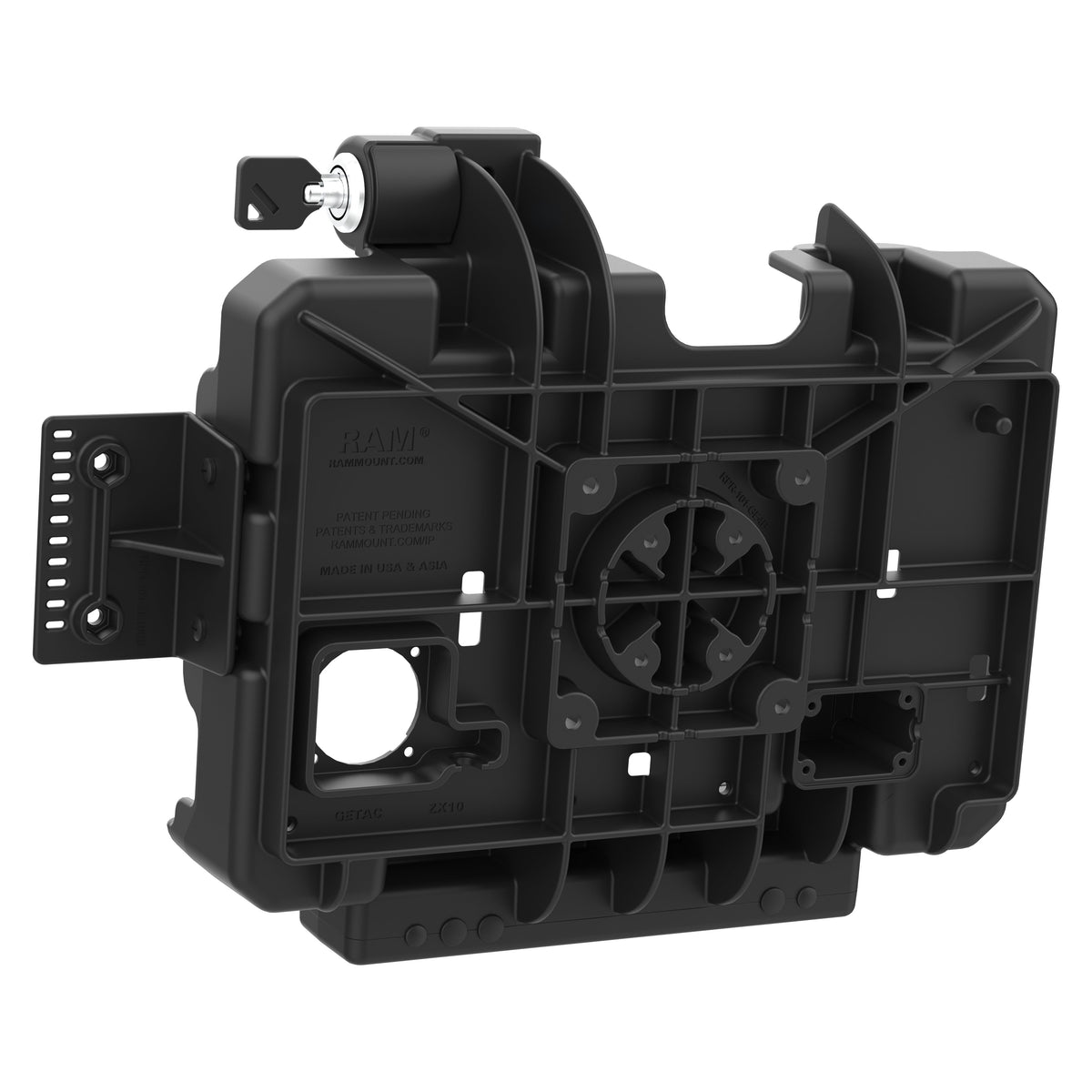 RAM Mounts key-locking Form-Fit holder for Getac ZX10 rugged tablet – further view
