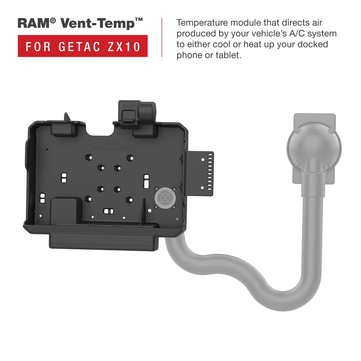 RAM Mounts Form-Fit powered dock for Getac ZX10 rugged tablet – additional product photo