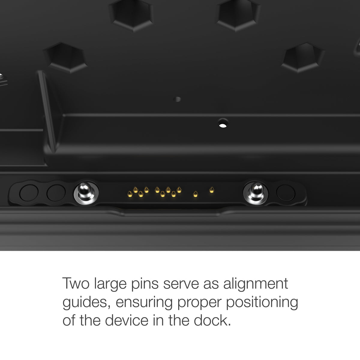 RAM Mounts key-locking power + dual USB data dock for Getac ZX80 rugged tablet – another angle