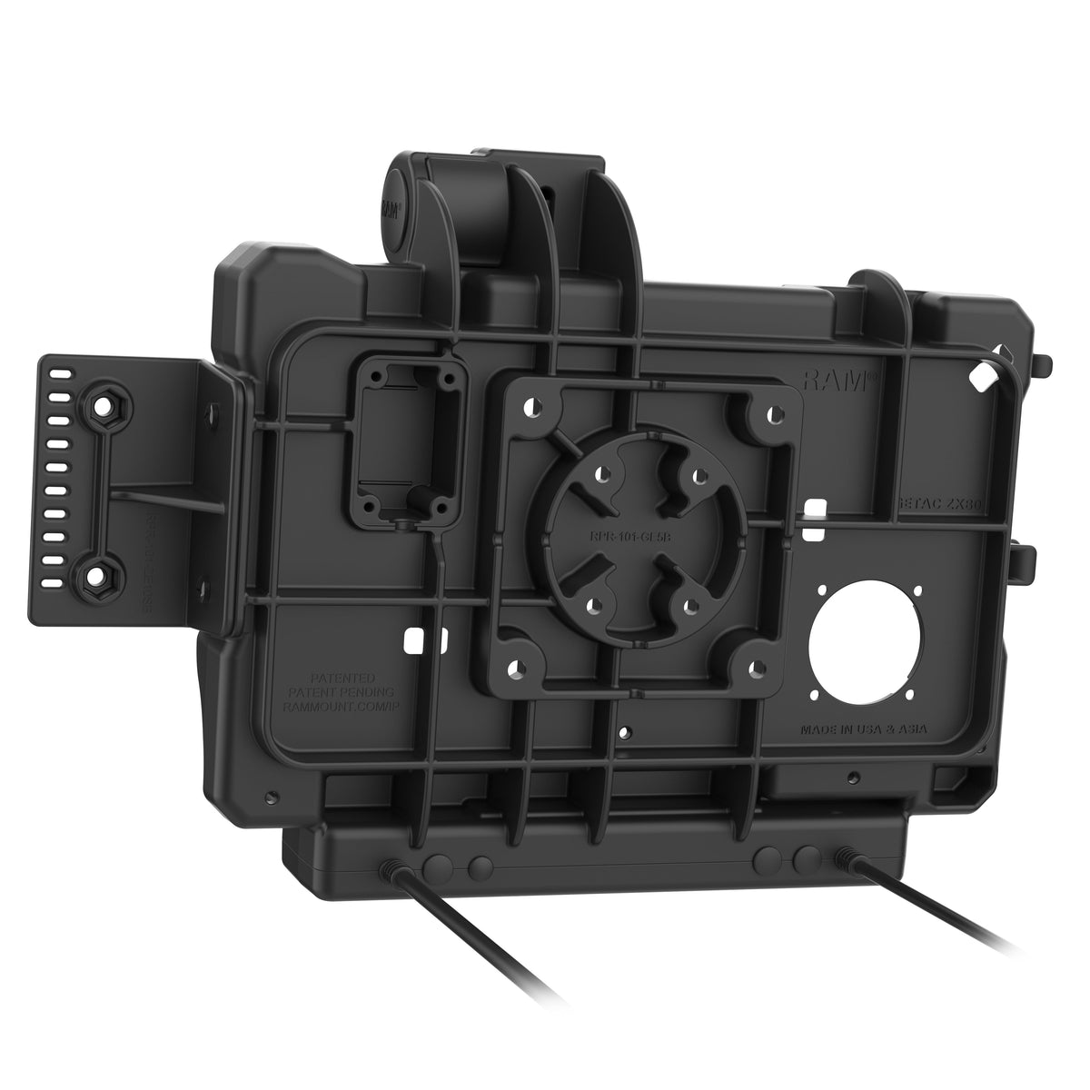 RAM Mounts power + data dock with USB-A for Getac ZX80 rugged tablet – further view