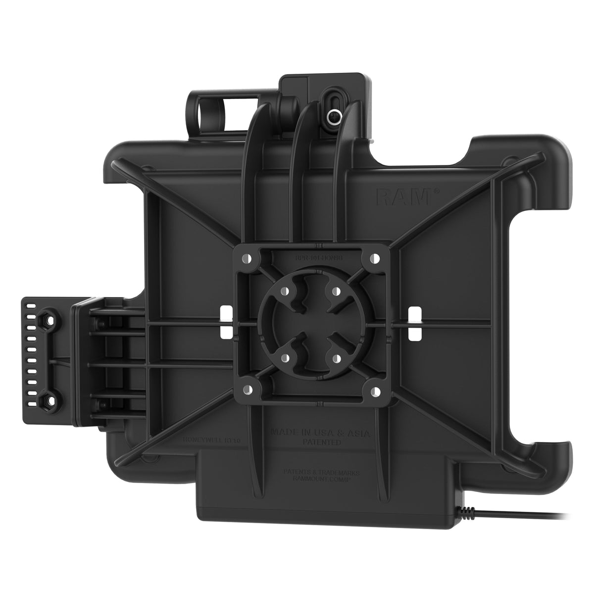 RAM Mounts powered dock for Honeywell RT10 rugged tablet – another angle