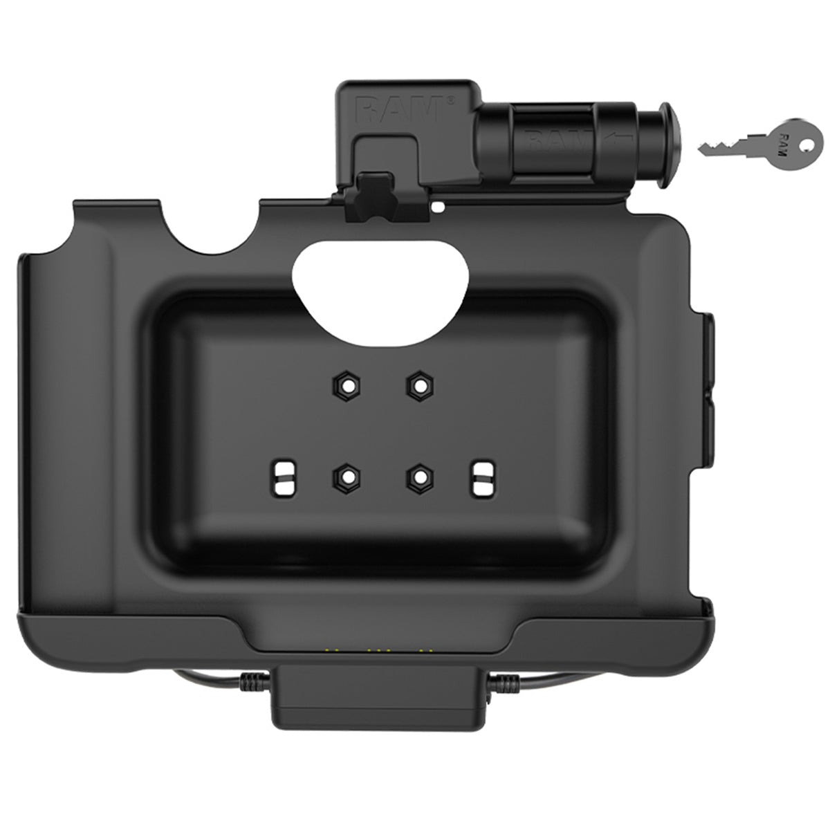 RAM Mounts Locking USB-C Powered Dock + USB-C & USB-A Data for Samsung Tab Active5 Pro and 4 Pro – detail view
