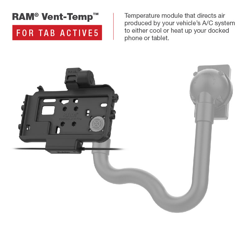 RAM Mounts Thin-Dock Powered Dock + Single USB-A for Samsung Tab Active5 and 3 – another angle