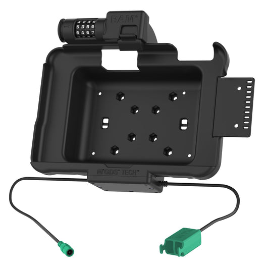 RAM Mounts combination-locking GDS power dock with dual USB-A for Zebra ET5x 8.3" and 8.4" rugged tablets – alternative view