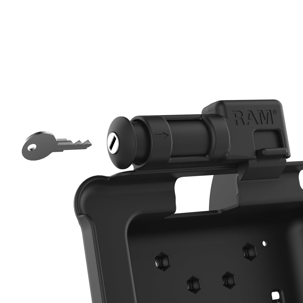RAM Mounts key-locking GDS powered dock for Zebra ET5x 8.3" and 8.4" rugged tablets – another angle
