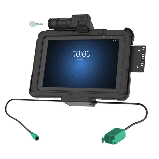 RAM Mounts key-locking GDS power dock with dual USB-A for Zebra ET5x 10.1" rugged tablets – product photo