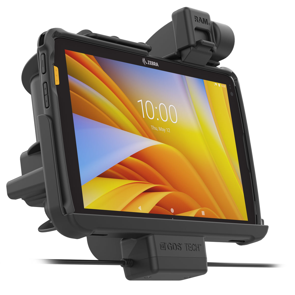 RAM Mounts locking Tough-Dock power + dual USB for Zebra ET40, ET45 and ET401 10-inch tablets with Rugged Frame – further product photo