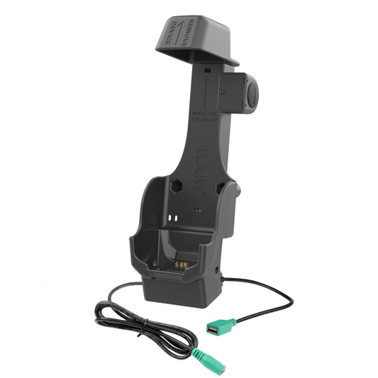 RAM Mounts Form-Fit powered dock with USB-A and heated pins for Zebra TC8300 – alternative view