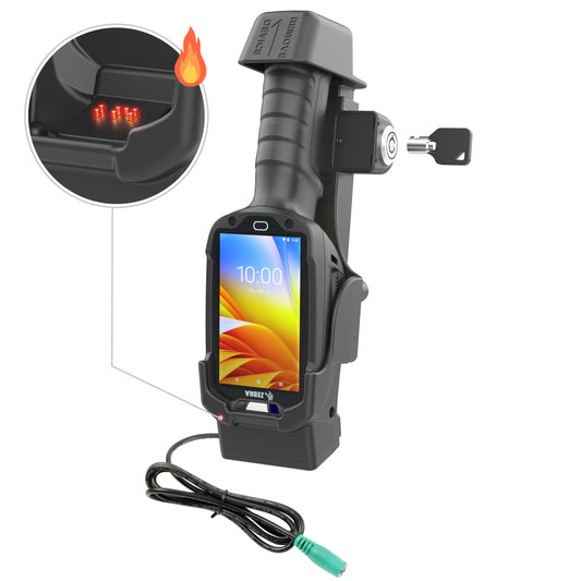 RAM Mounts key-locking Form-Fit powered dock with heated pins for Zebra TC8300 – product photo