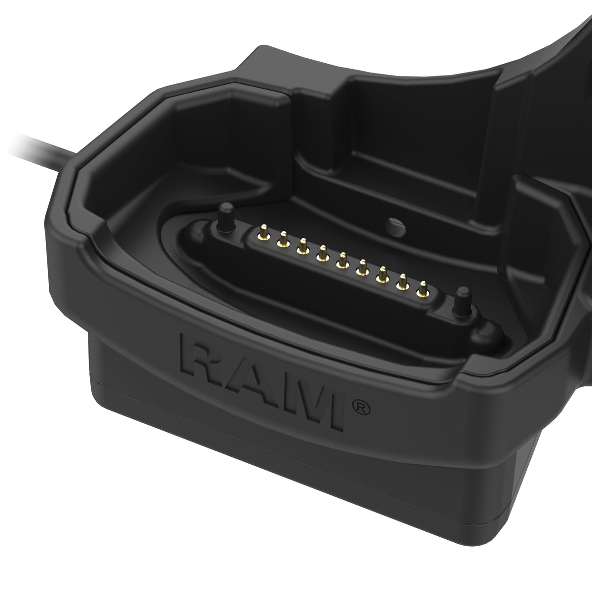 RAM Mounts key-locking powered dock with USB-A for Zebra MC9400 and MC9300 – another angle