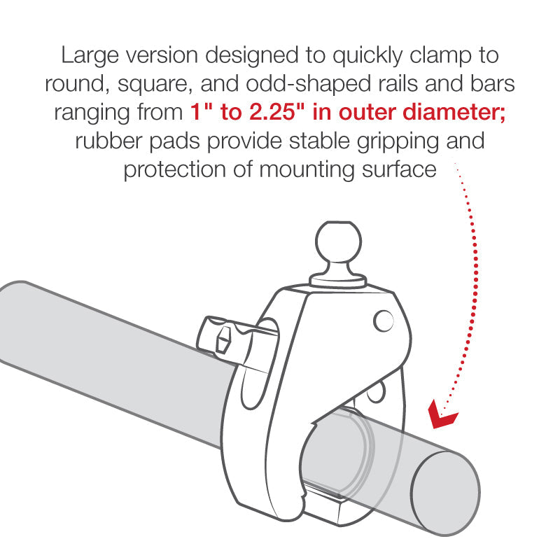 RAM Mounts Tough-Claw large clamp base with B-size ball (RAP-B-401U) – further view