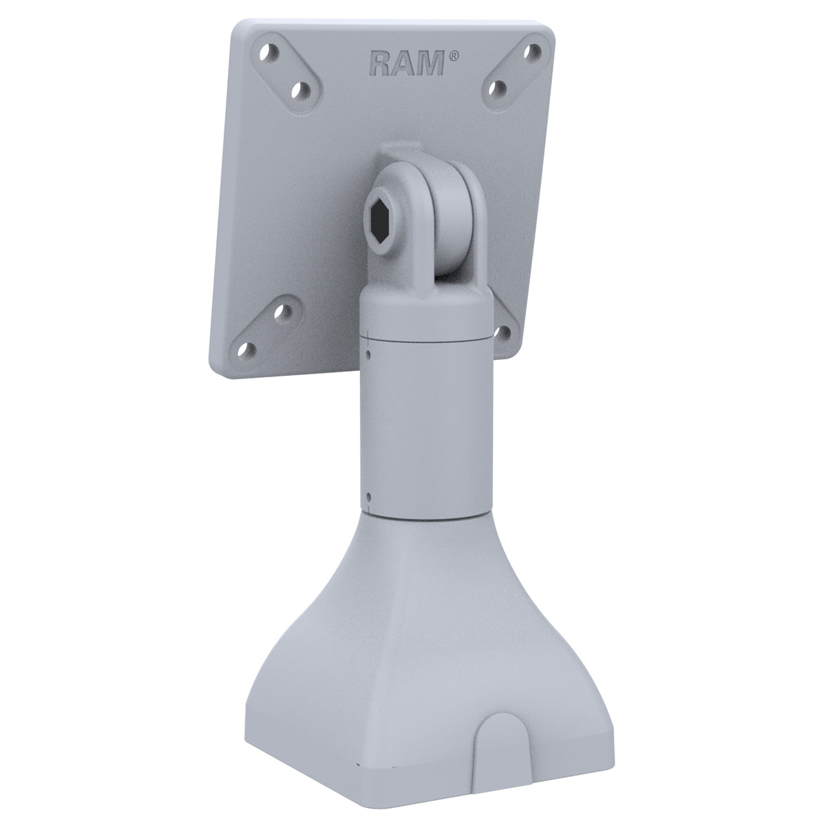 RAM Mounts 7-inch pedestal mount with 75 × 75 mm and 100 × 100 mm VESA patterns in grey – additional view