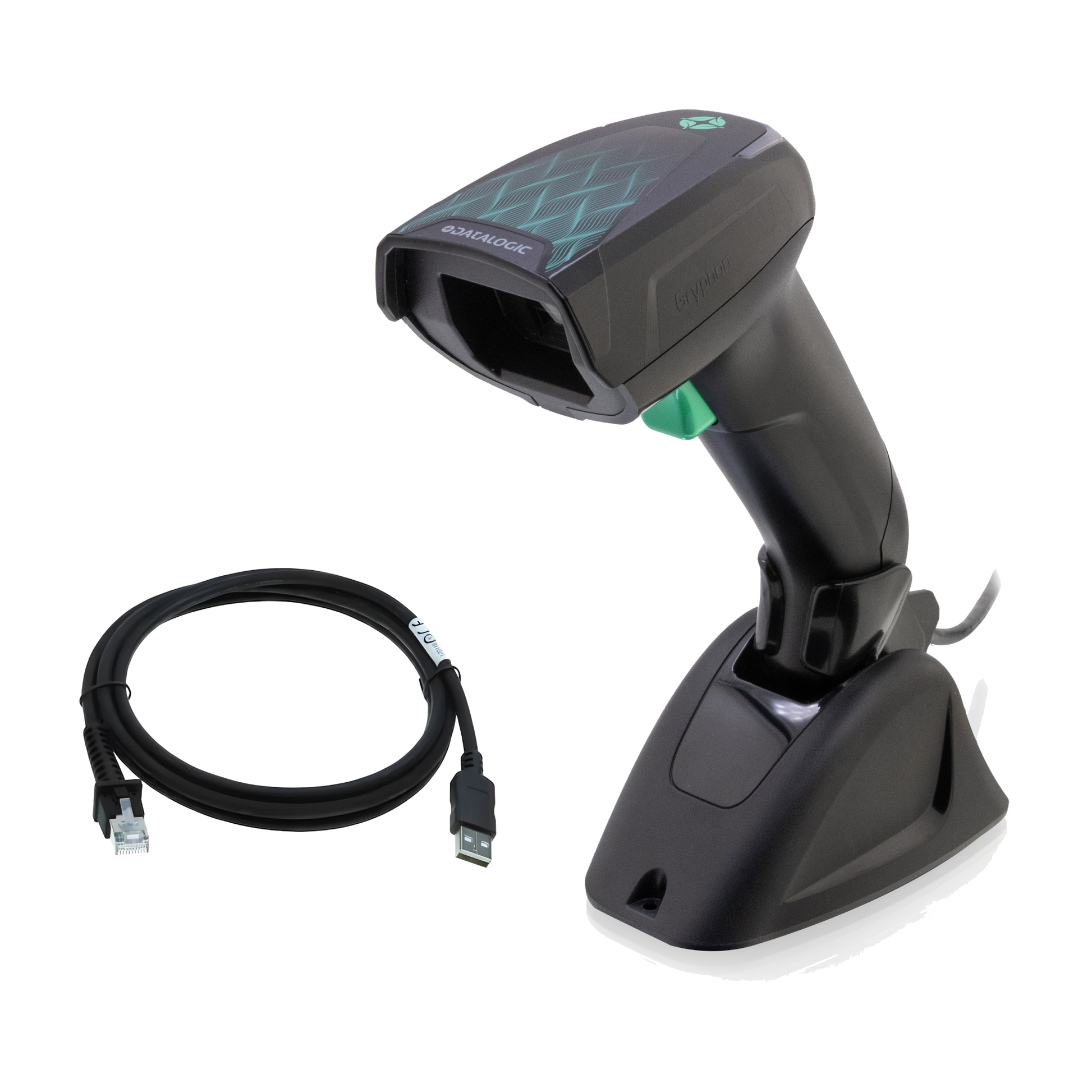 Datalogic Gryphon GD4620 Barcode Scanner with stand, black (GD4620-BKK1B-HD)