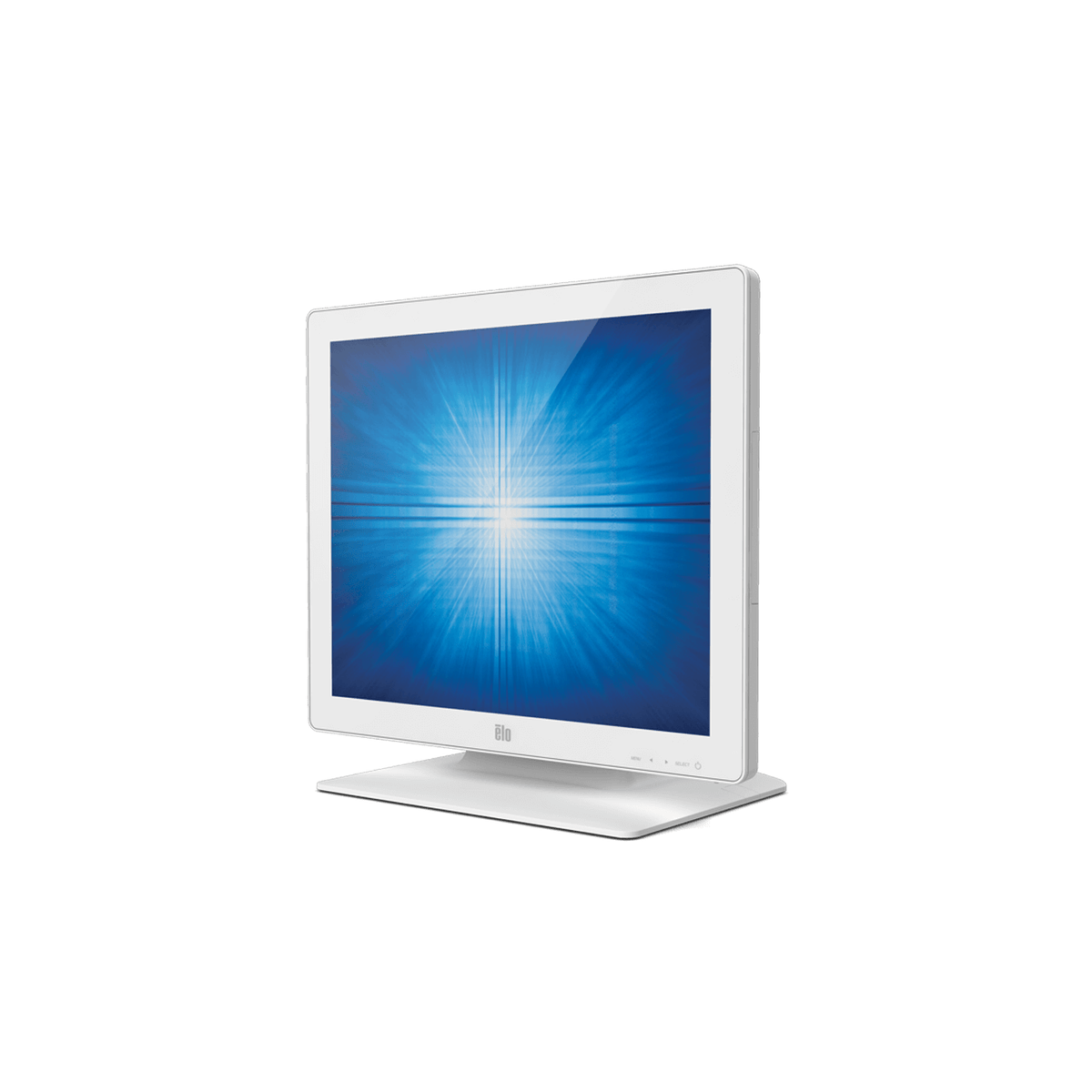 Elo 1523L white touchscreen monitor, left view