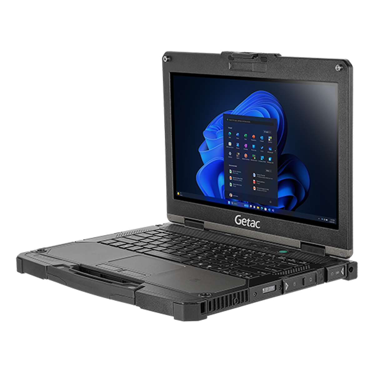 Getac B360 G3 BV1164B4BDGX right three-quarter view with sealed port covers