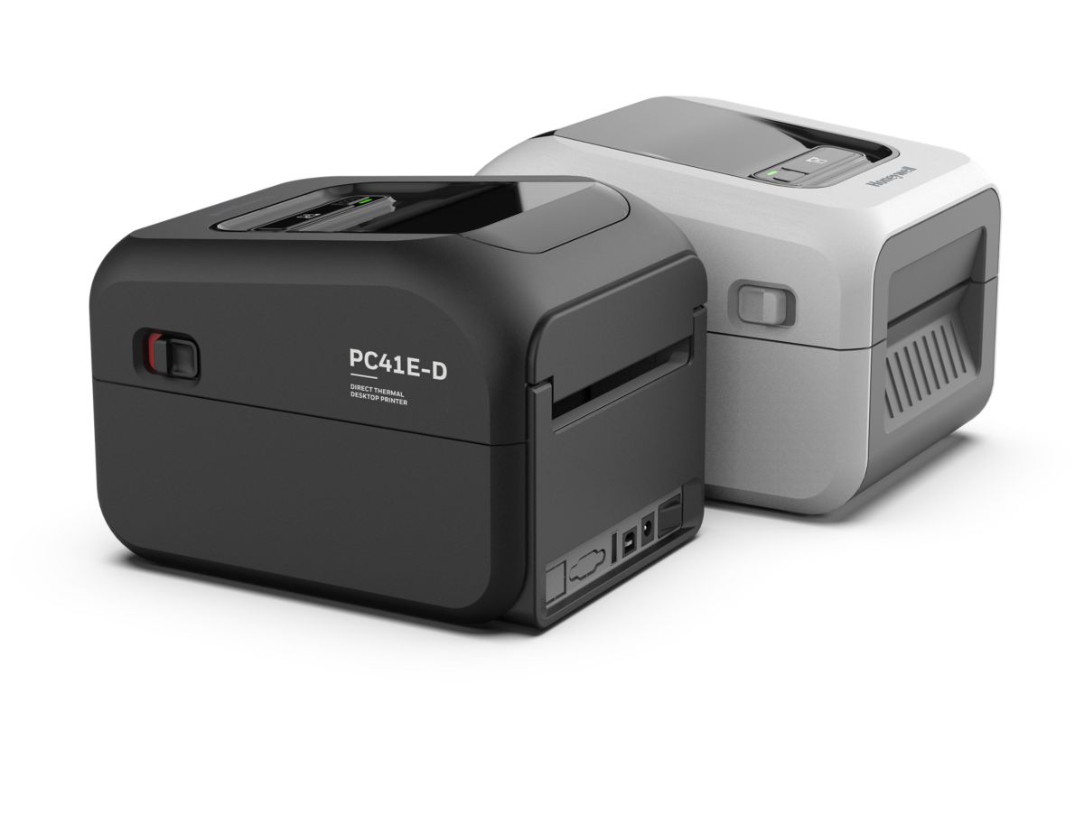 Honeywell PC41E-D 4-inch direct thermal desktop label printer, black, 300 dpi, USB (PC41EDB010300) – black and white versions