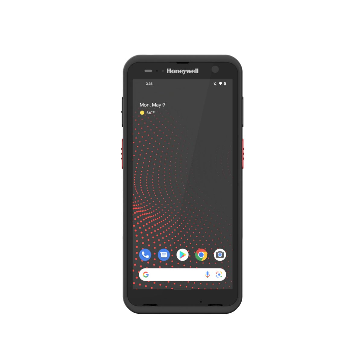 Honeywell CT70 6-inch all-touch Android mobile computer, black, FlexRange 2D imager, 5G + Wi-Fi, wireless-charging battery (CT70-X1N-058CW104G) – front view