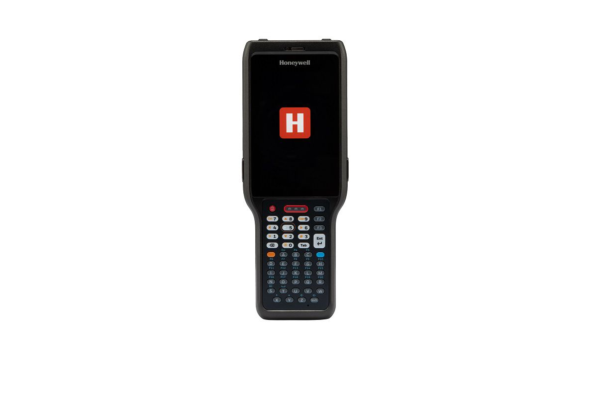 Honeywell CK62 rugged Android mobile computer, 47-key alphanumeric keypad, standard range 2D imager, Wi-Fi only (CK62-X00-57S1ACG) – front view, start screen