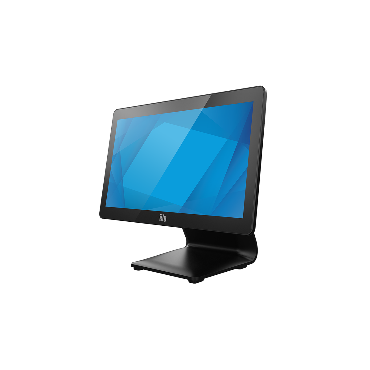 Elo I-Series 3 with Intel 15.6-inch touch computer E705428, left angled view with POS stand