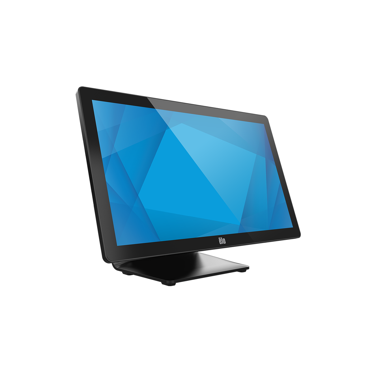 Elo I-Series 3 with Intel 21.5-inch touch computer on integrated POS stand, right angle view