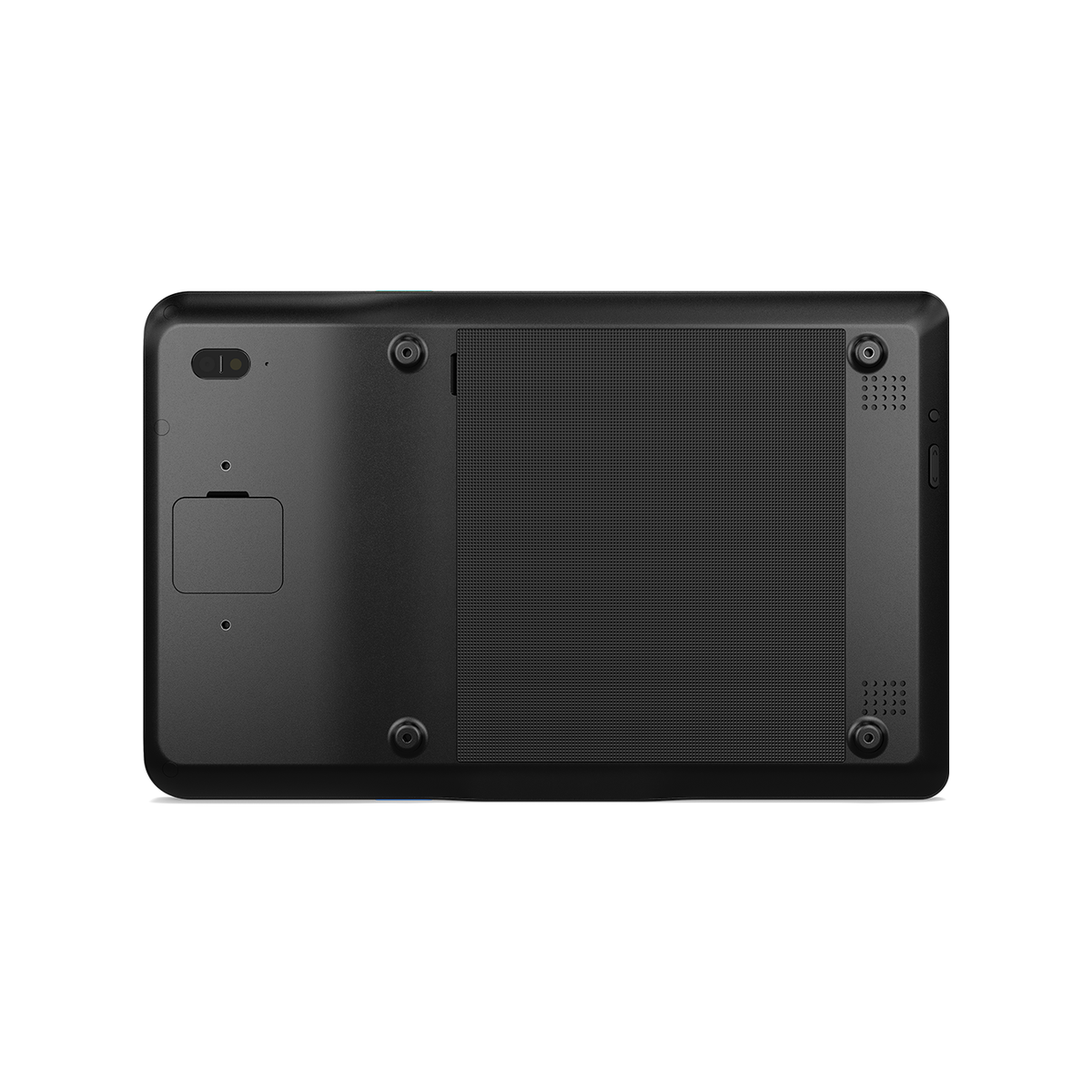 Elo Pay M100 rear view with 8 MP camera and payment card reader