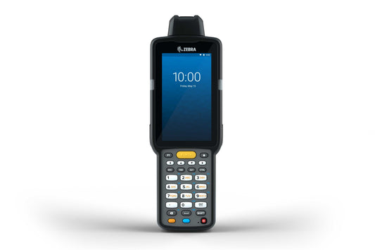 Zebra MC3300x rugged keypad mobile computer, rotating turret head, 29-key numeric keypad (MC330L-RL2EG4RW) – front view