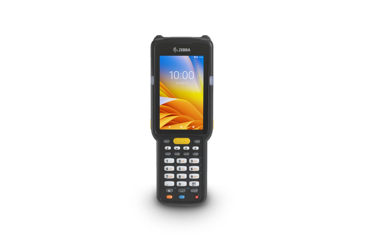 Zebra MC3300x rugged keypad mobile computer, straight shooter, 29-key numeric keypad (MC330L-SE2EG4RW) – front view, earlier screen
