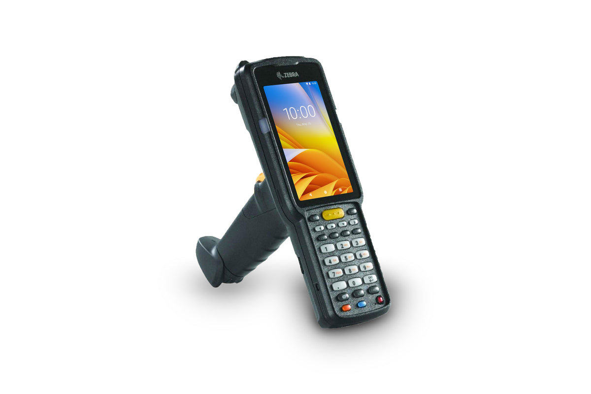Zebra MC3300x rugged keypad mobile computer, pistol grip, 29-key numeric keypad (MC330L-GL2EG4RW) – side view