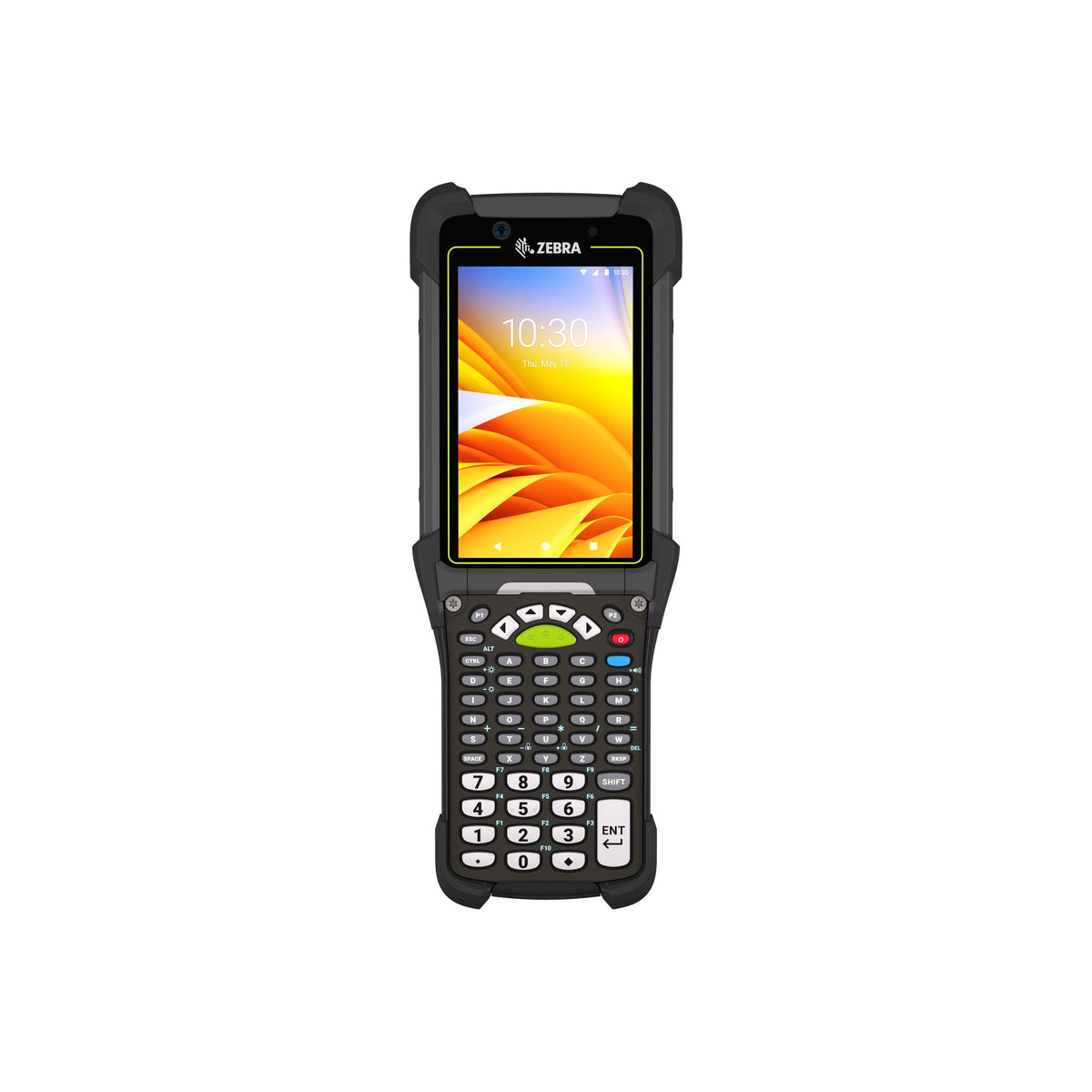 Zebra MC9450 rugged 5G keypad mobile computer, pistol grip, 53-key standard alphanumeric keypad (MC945B-3G1M6DSB-A6) – front view