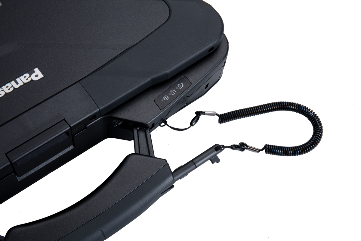 Panasonic TOUGHBOOK 40 mk2 (UK keyboard, 4G) carry handle with tethered capacitive stylus pen