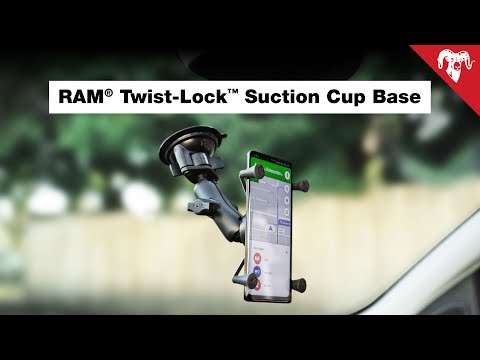 RAM Mounts Twist-Lock Composite Suction Cup Base with Ball, B-Size (RAP-B-224-1U) – official RAM Mounts video