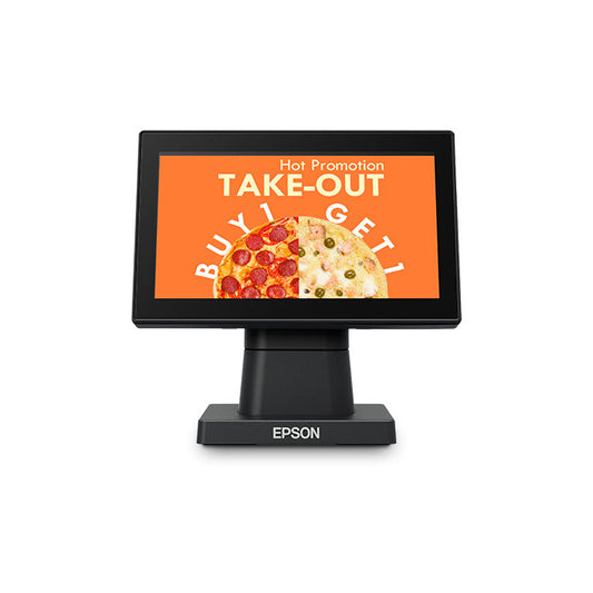 Epson DM-D70 black 7-inch colour customer display, front view