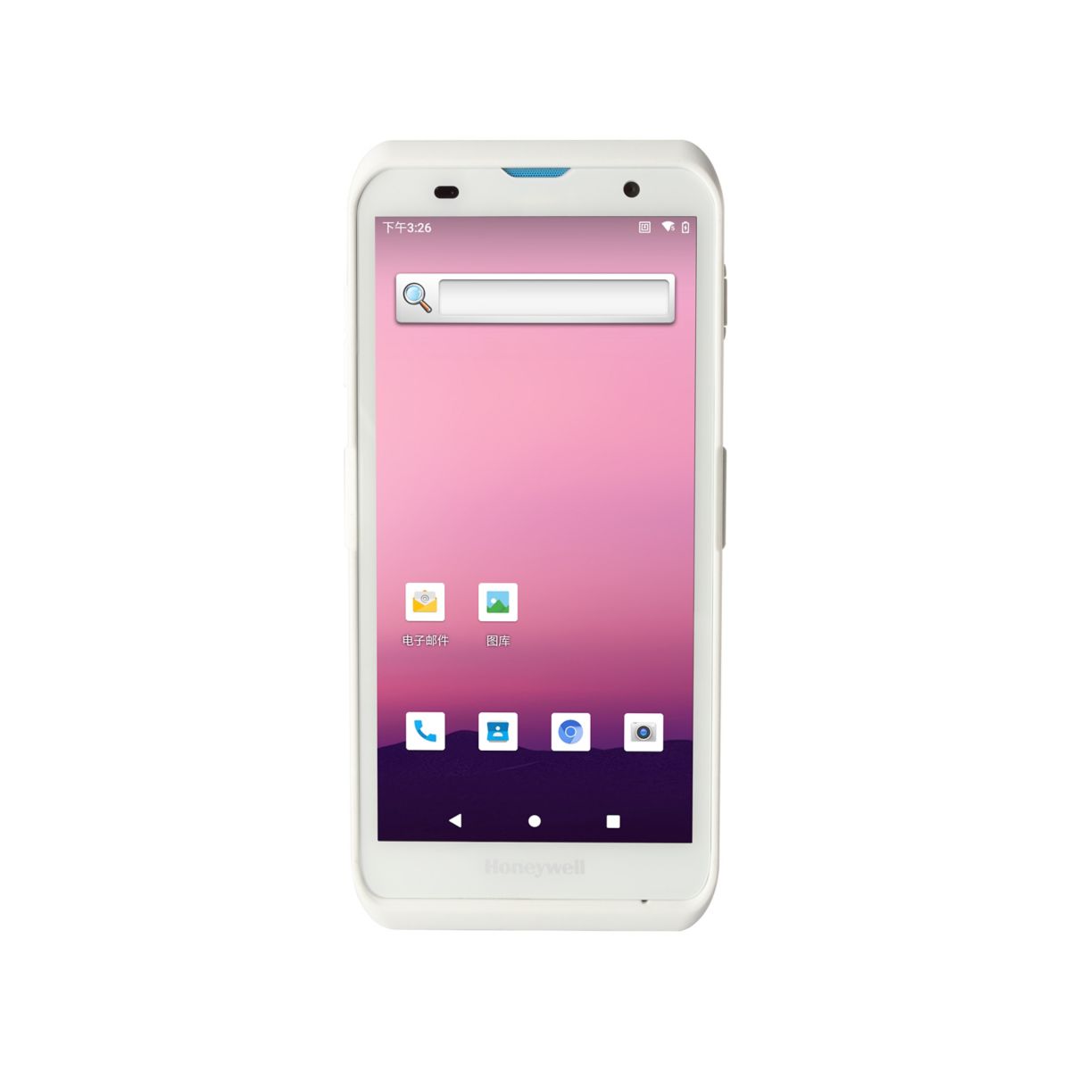 Honeywell ScanPal EDA52-HC healthcare mobile computer, white disinfectant-ready housing, N3601 2D imager (EDA52-1HA764N21RK) – front view