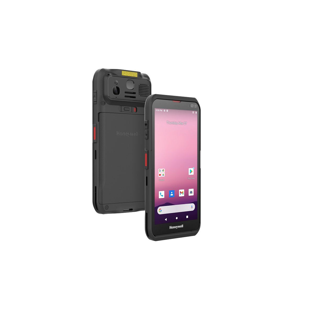 Honeywell ScanPal EDA56 Android mobile computer, Wi-Fi, S0703 2D imager (EDA56-00AE61N21RK) – front and back view