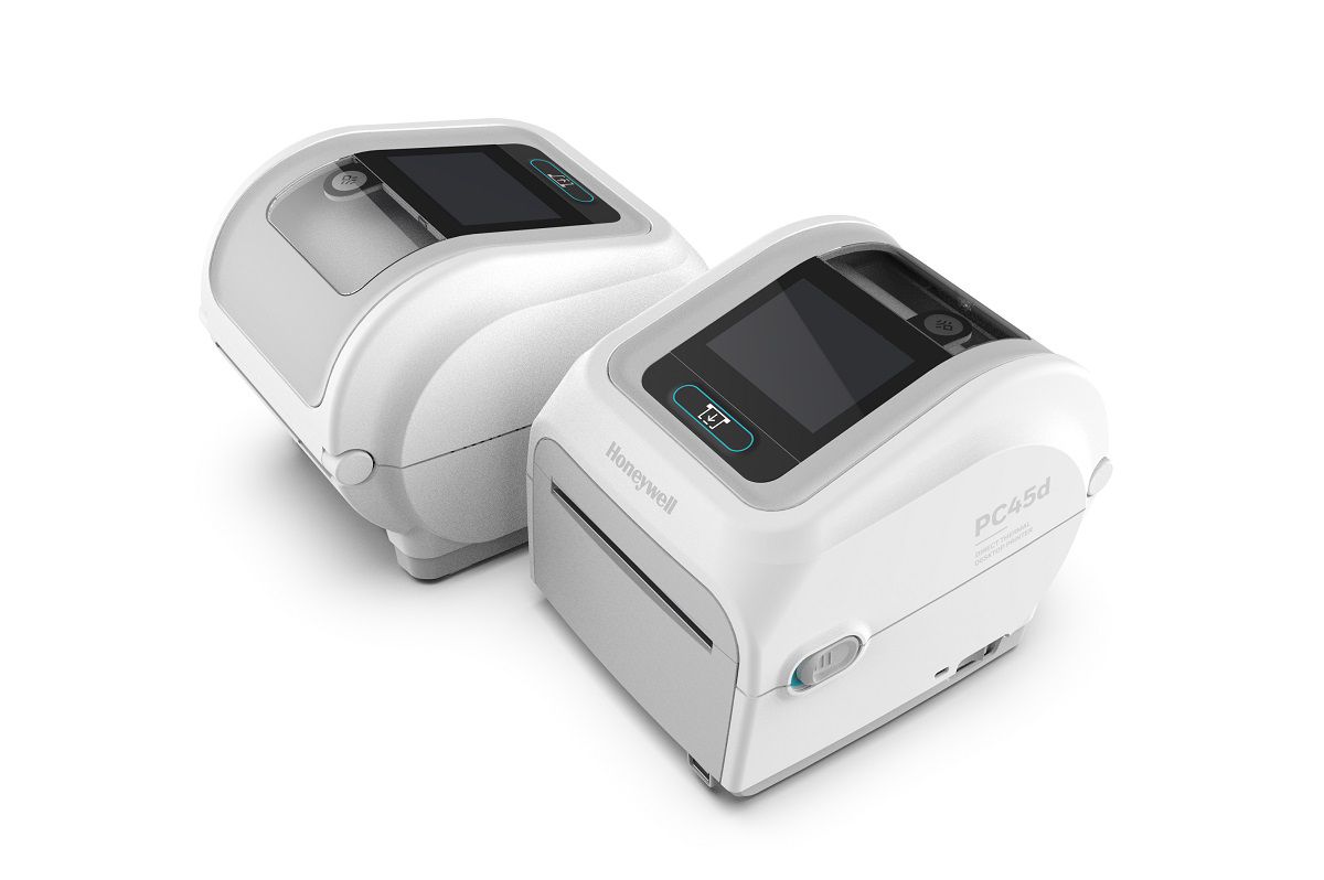 Honeywell PC45d Healthcare (PC45-HC) 4-inch direct thermal desktop label printer, white disinfectant-ready housing, 203 dpi (PC45D100000200) – two units