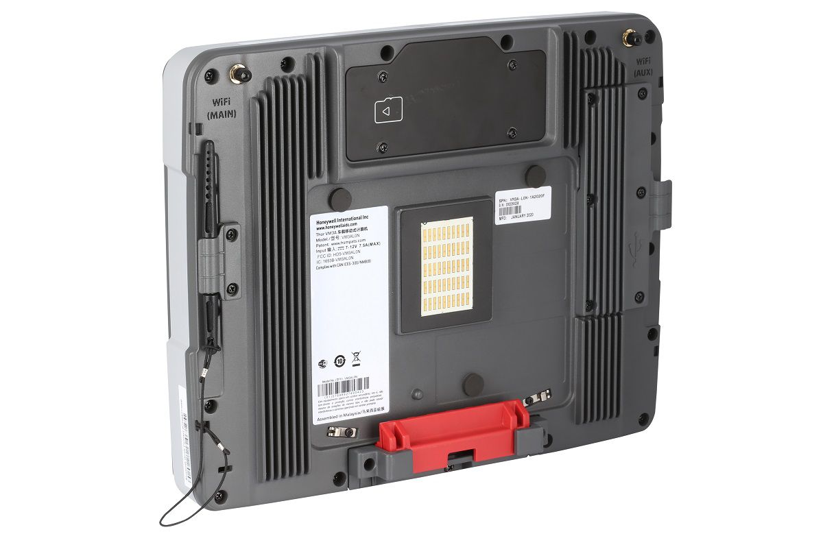 Honeywell Thor VM3A 12.1" Android vehicle-mount computer, indoor, capacitive touch (VM3A-L0N-1A4A20E) – back view