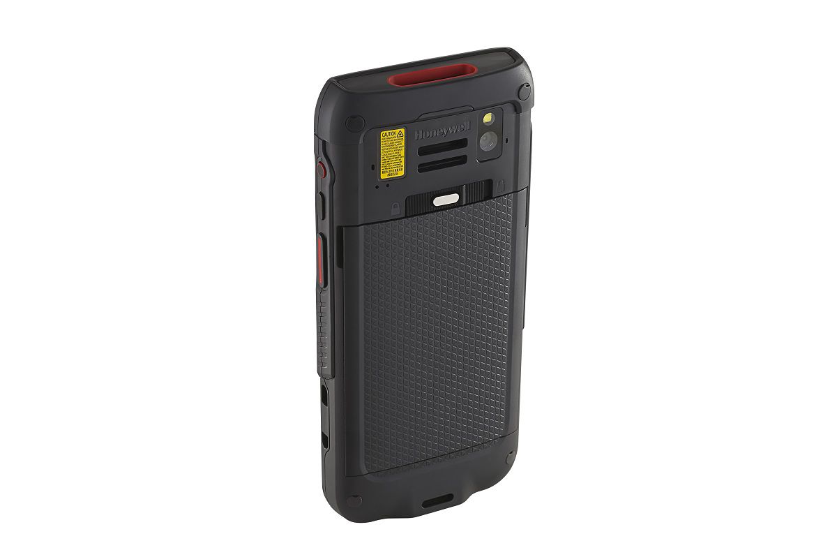 Honeywell CT47 5.5-inch all-touch Android mobile computer, black, extended-range 2D imager, Wi-Fi only, 6 GB / 128 GB (CT47-X0N-3ED100G) – back view