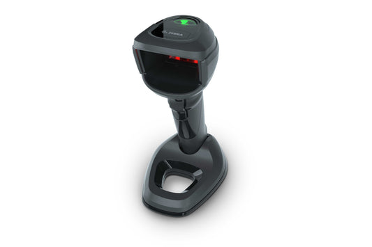 Zebra DS9908 hybrid presentation scanner with Checkpoint EAS (DS9908-SR00004ZCWW) – front-left view