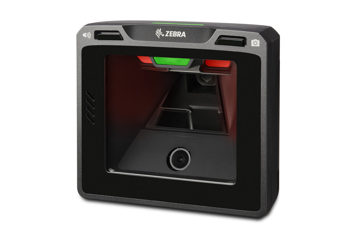 Zebra SP7208-V vertical presentation scanner with Checkpoint EAS (SP7208-SV00004ZCWW) – right 3/4 view