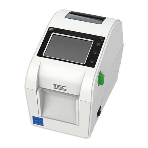 TSC DH220THC 2-inch healthcare desktop direct thermal label printer, 203 dpi, touch display, white (DH220HC-A001-0002) – front view