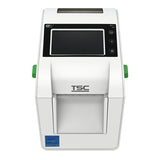 TSC DH220LNHC healthcare HF RFID label printer, white, touch LCD, cutter, Wi-Fi + Bluetooth (DH220LNHC-A001-0112) – front view