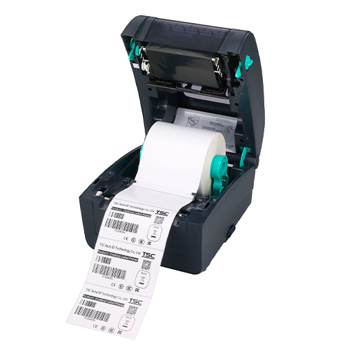 TSC TC300 4-inch thermal transfer desktop label printer, 300 dpi, LED, USB + RS-232 + parallel + Ethernet, navy (99-059A004-7002) – detail view