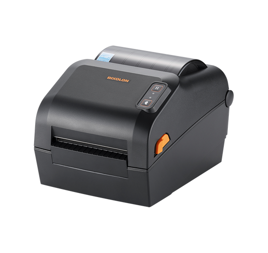 BIXOLON XD5-43IId 4-inch direct thermal desktop label printer, black (XD5-43IIdEWK/BEG) – angled view