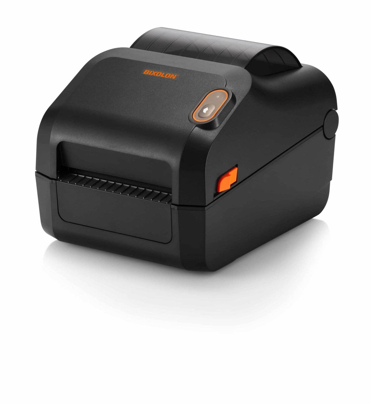 BIXOLON XD3-40d 4-inch direct thermal desktop label printer, black (XD3-40DK/BEG) – angled view