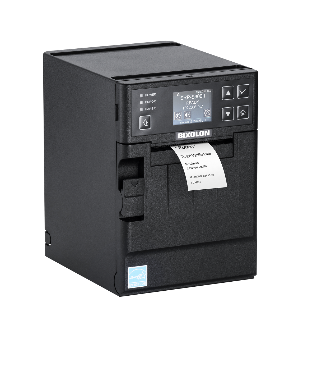 BIXOLON SRP-S300II 3-inch linerless label & receipt printer, black (SRP-S300IIXK/BEG) – linerless label printing