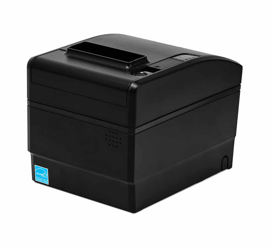 BIXOLON SRP-S320 3-inch linerless label printer, black (SRP-S320K/BEG) – front view