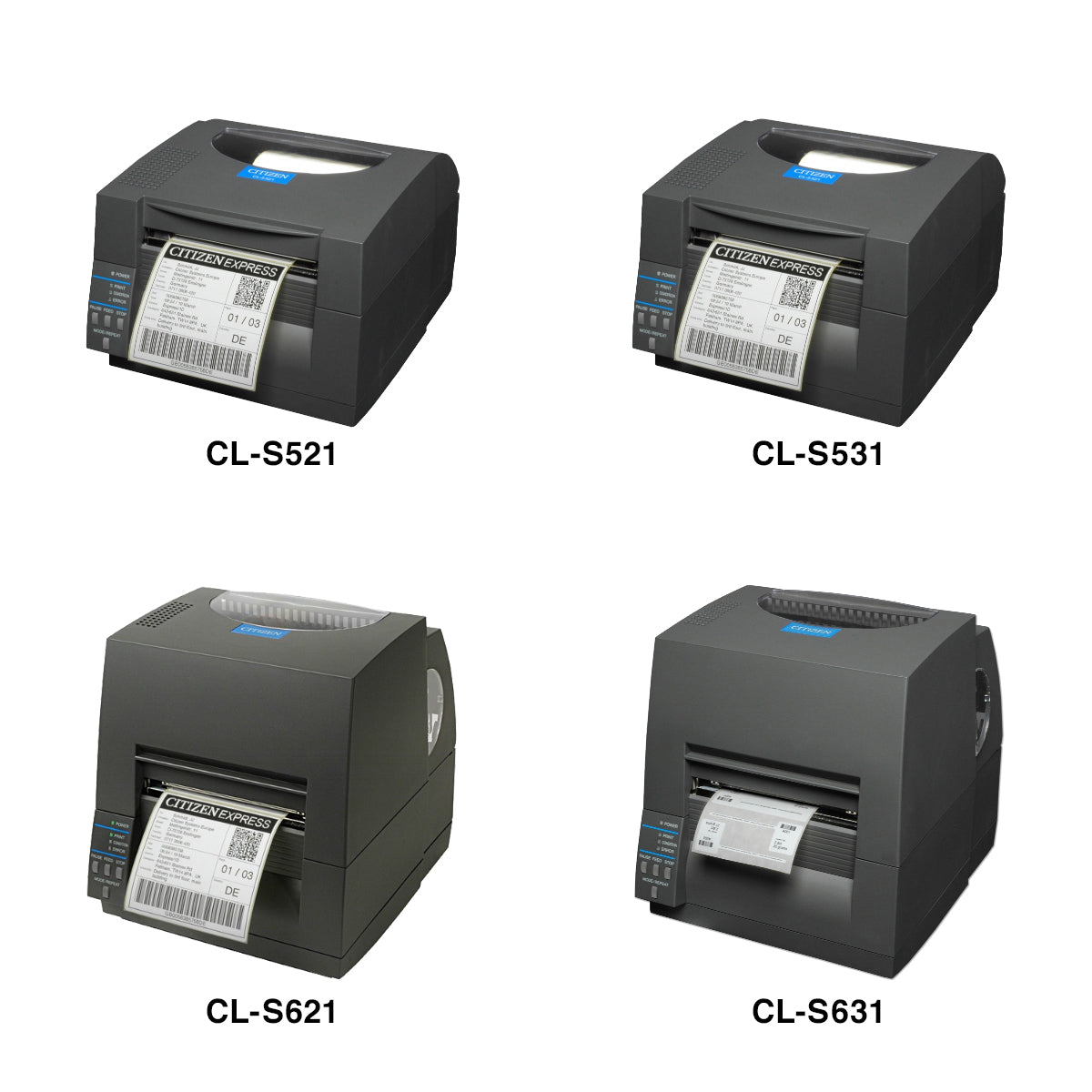 Citizen CL-S521II 4-inch direct thermal desktop label printer, 203 dpi, USB and RS-232, black (CLS521IINEBXX) – CL-S500 / CL-S600 series line-up